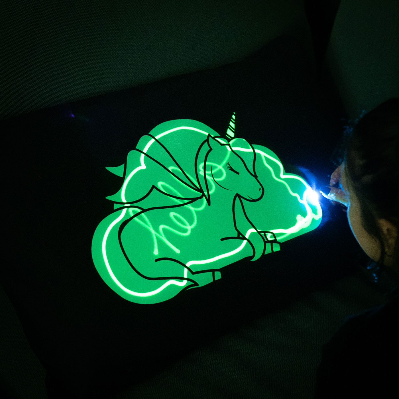 99.IA300054 # Glow in the Dark Unicorn Pillowcase