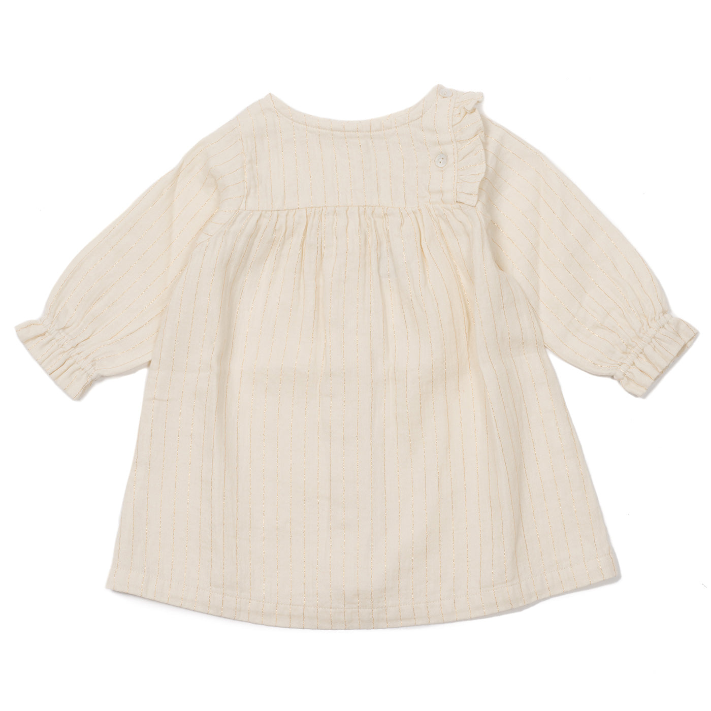 Βρεφικό Φόρεμα με Χρυσοκλωστή Εκρού