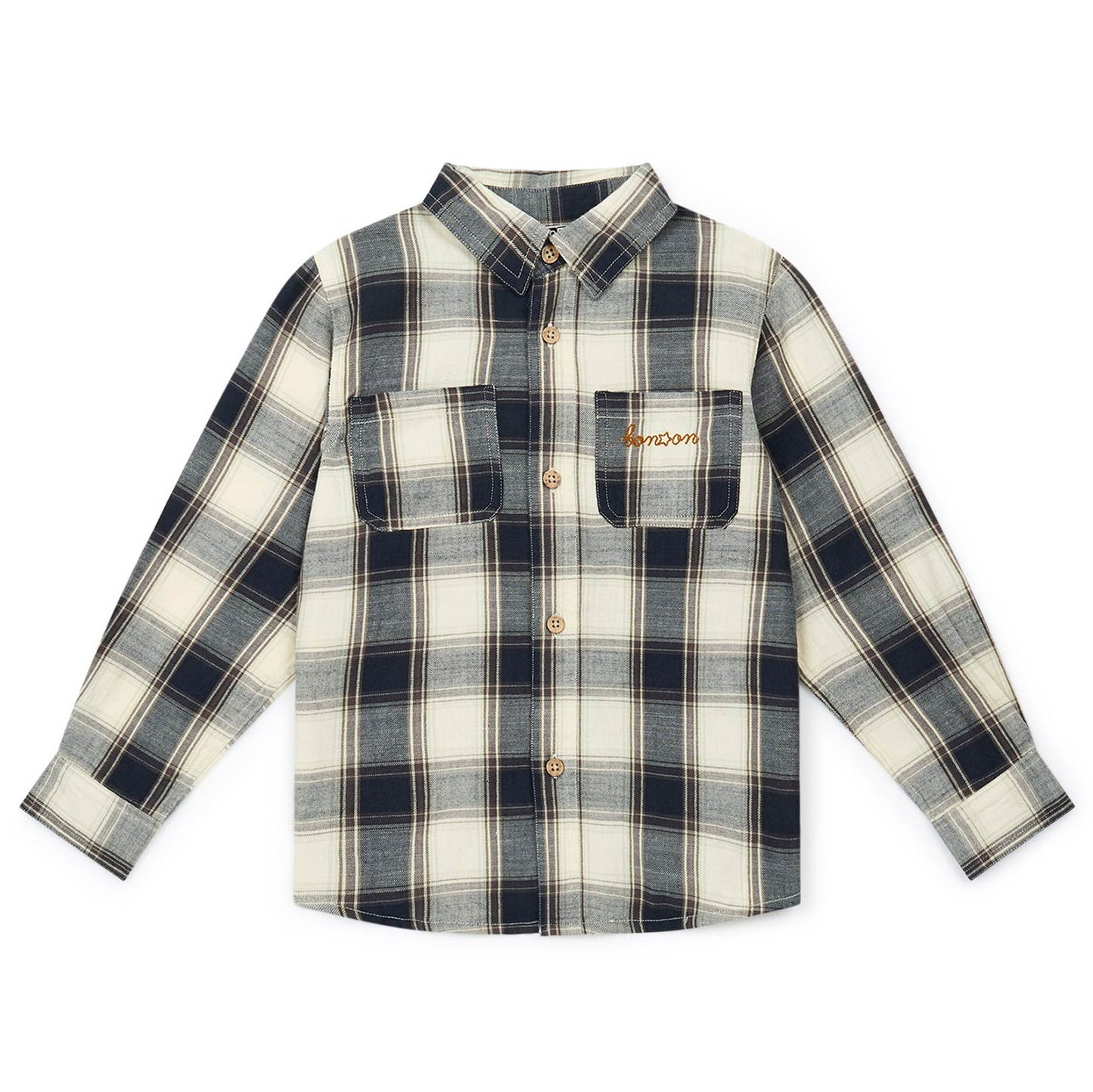 Παιδικό Πουκάμισο Καρό Εκρού