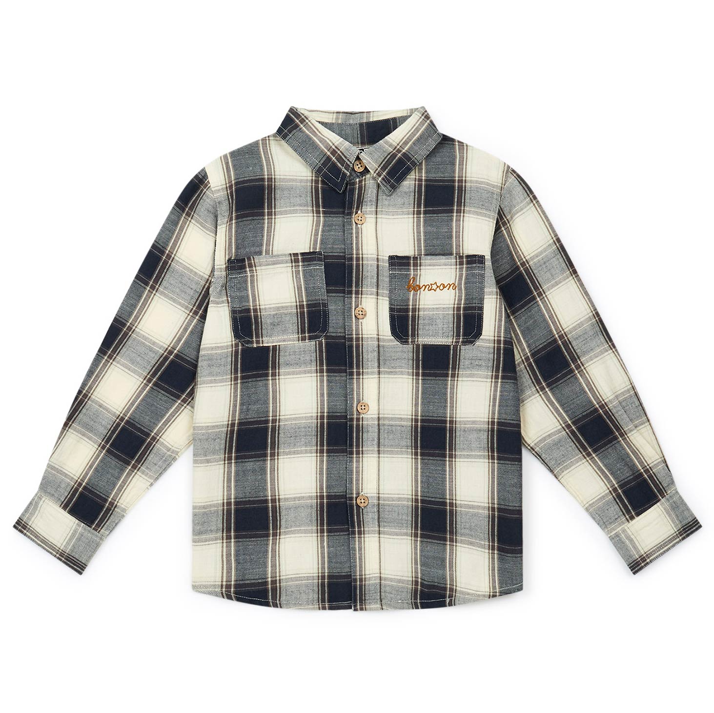Παιδικό Πουκάμισο Καρό Εκρού