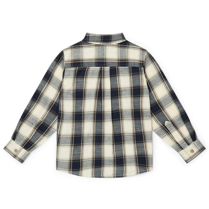 Παιδικό Πουκάμισο Καρό Εκρού