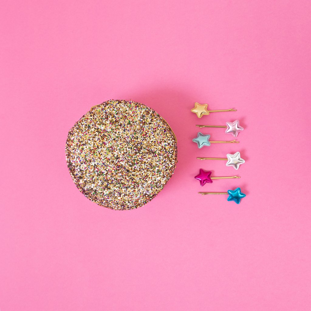 Παιδική Τσάντα Ώμου Στρογγυλή με Glitter