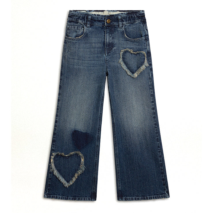 Παιδικό Τζιν Wide Leg Hearts Blue