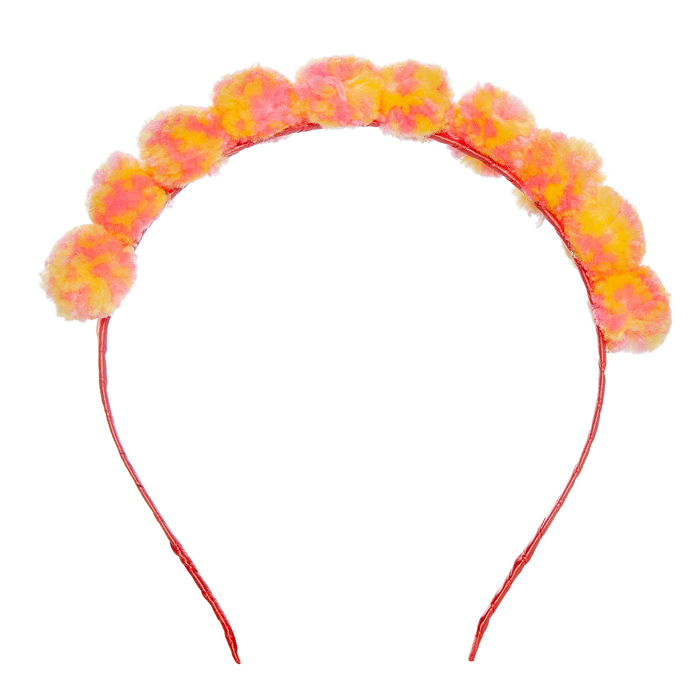 Παιδική Στέκα Μαλλιών Pom-Pom Yellow-Pink