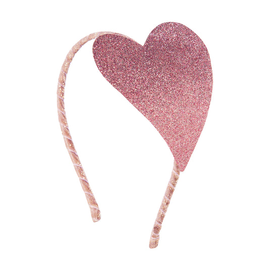 Παιδική Στέκα Μαλλιών Glitter Heart Pink