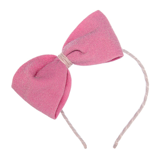 Παιδική Στέκα Μαλλιών Lurex Bow Pink