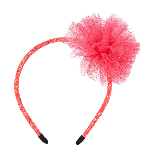 Παιδική Στέκα Μαλιών Sparkle Pom Pom Coral