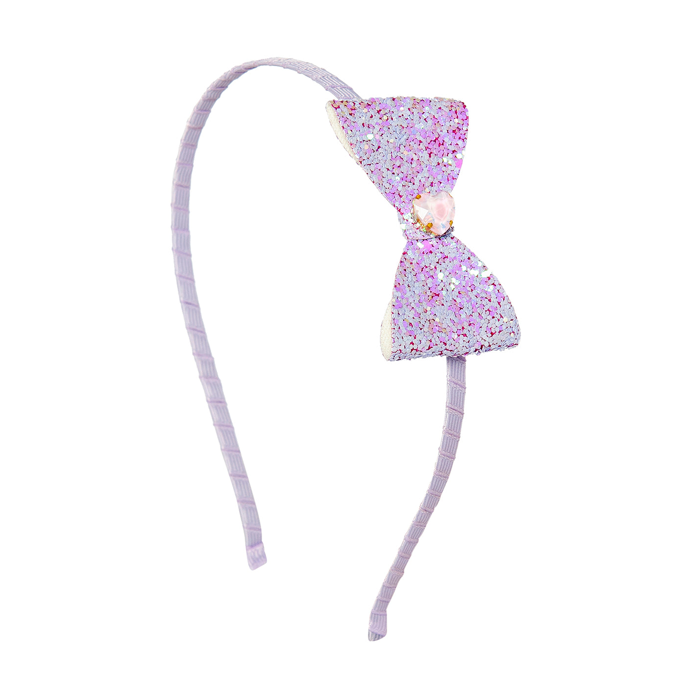 Παιδική Στέκα Μαλλιών Mini Glitter Bow Purple