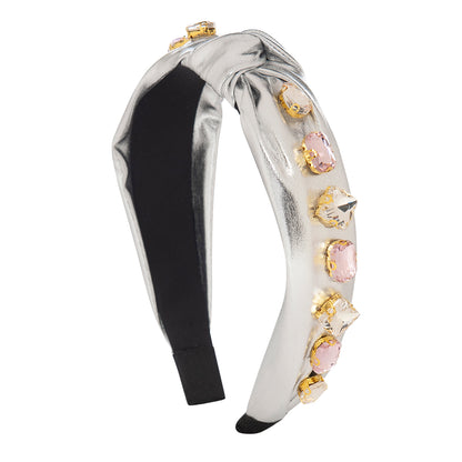 Παιδική Στέκα Μαλλιών Tiara Metallic Silver with Crystals