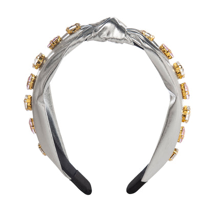 Παιδική Στέκα Μαλλιών Tiara Metallic Silver with Crystals