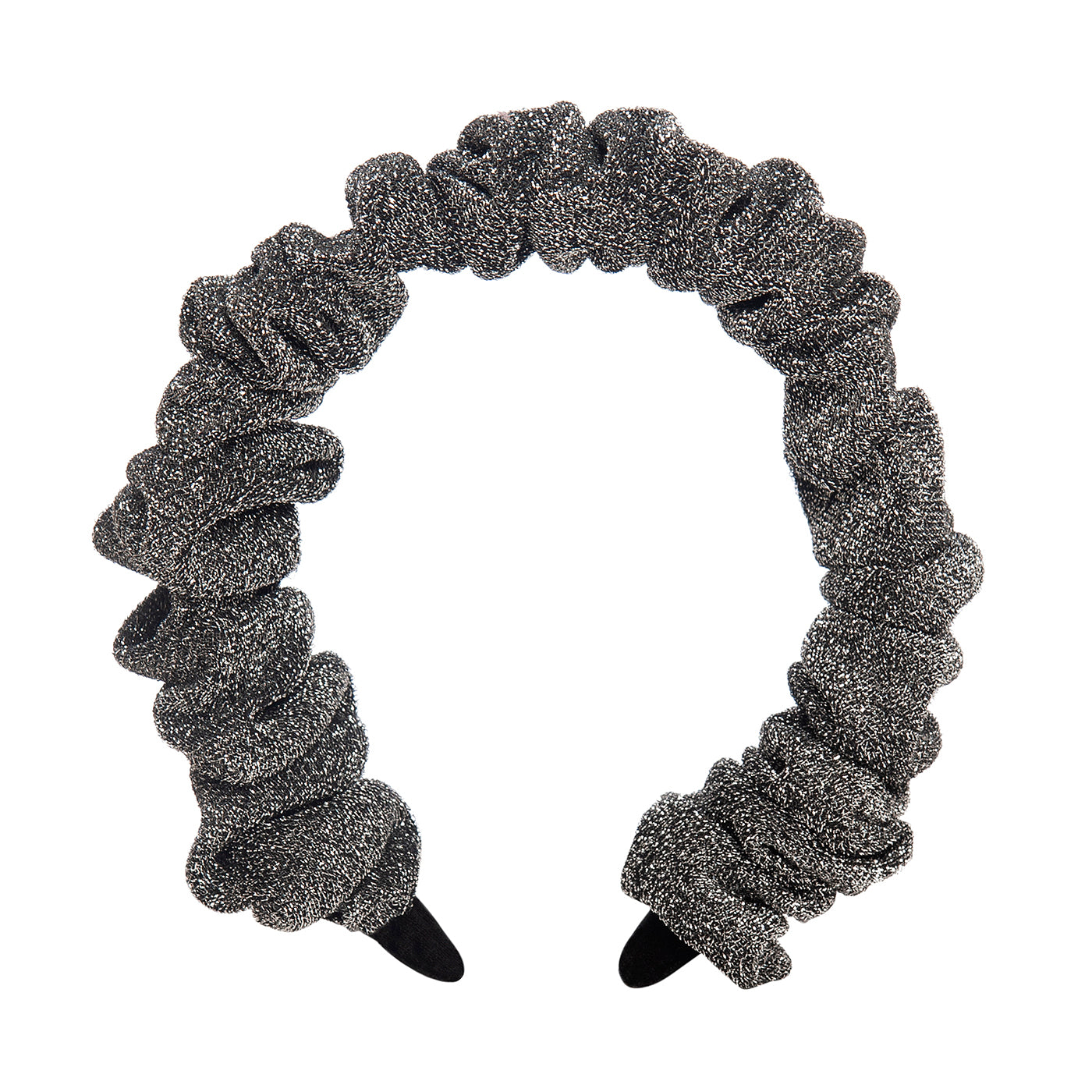 Kids Headband Scrunchie Lurex Black Silver