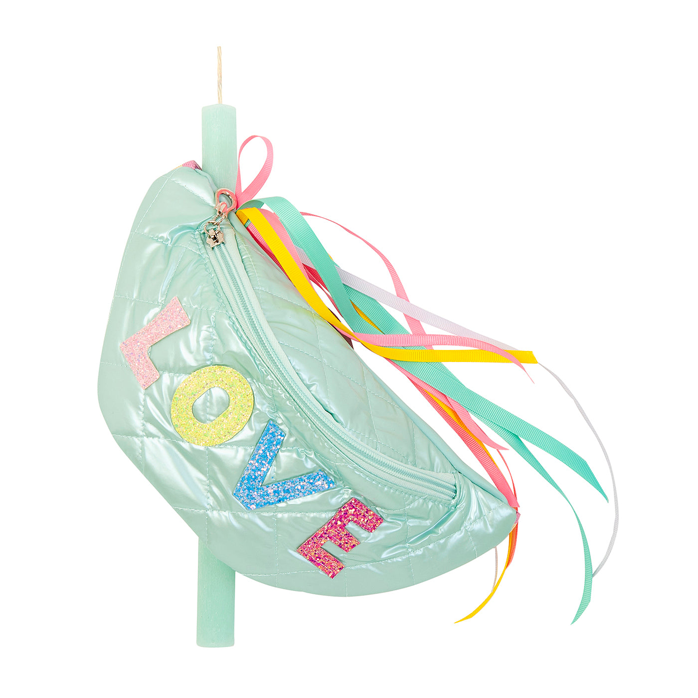 99.cand-lovebag-mint # Easter Candle with Waist Bag Love Mint 