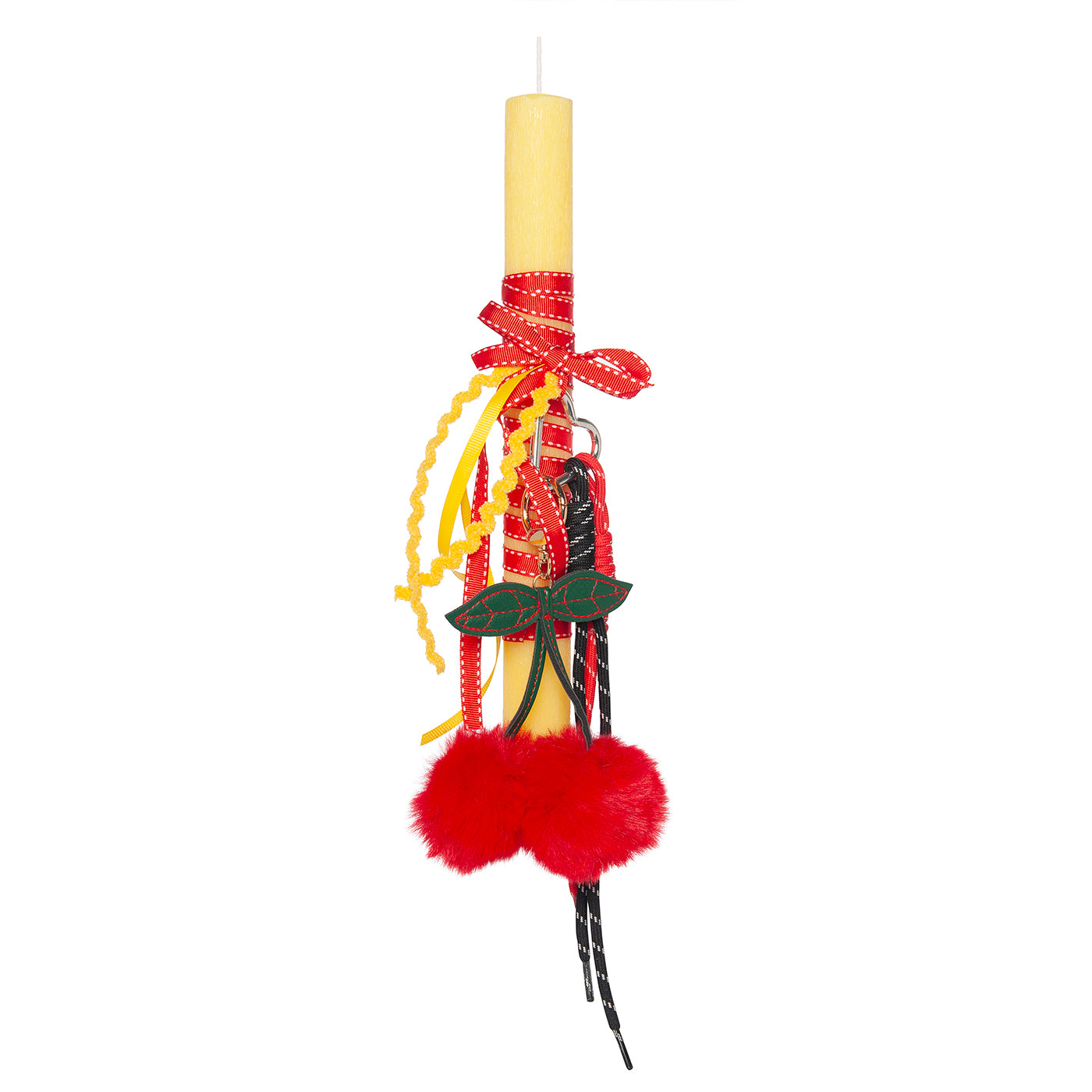 99.cand-cherries-bagcharm # Easter Candle with Bag Charm Cherries 