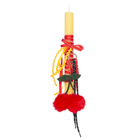 99.cand-cherries-bagcharm # Easter Candle with Bag Charm Cherries 