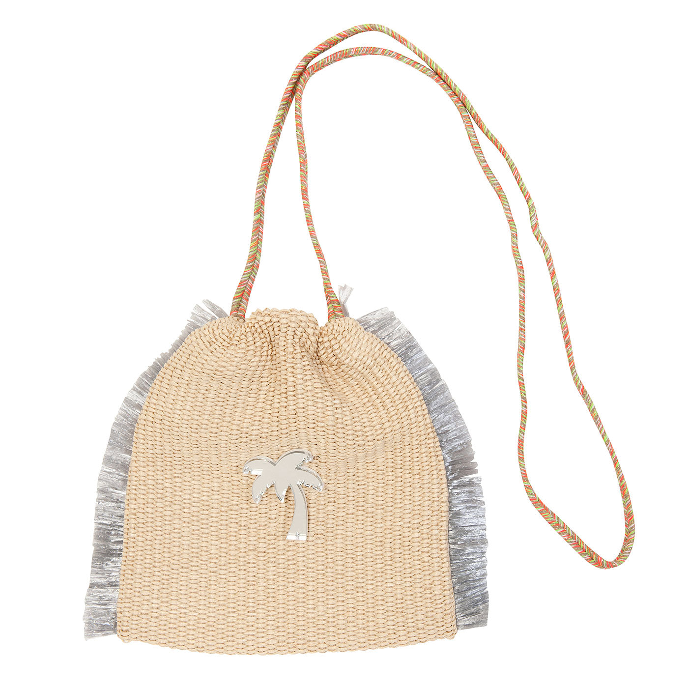 Τσάντα Ώμου Sandy Natural Raffia με Φοίνικα