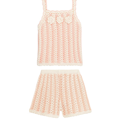 62A.FRC-S26-T0326 # Lary Pink Knitted Baby Set