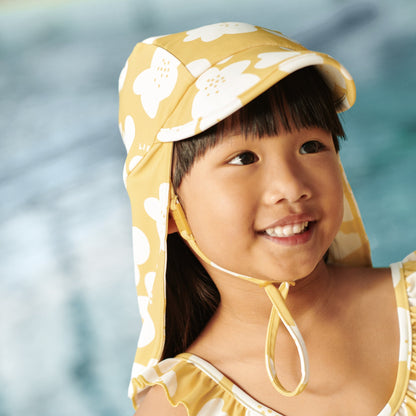 99.LW19880_2608 # Kids Sun Hat Cecilia Flower Lemon Yellow