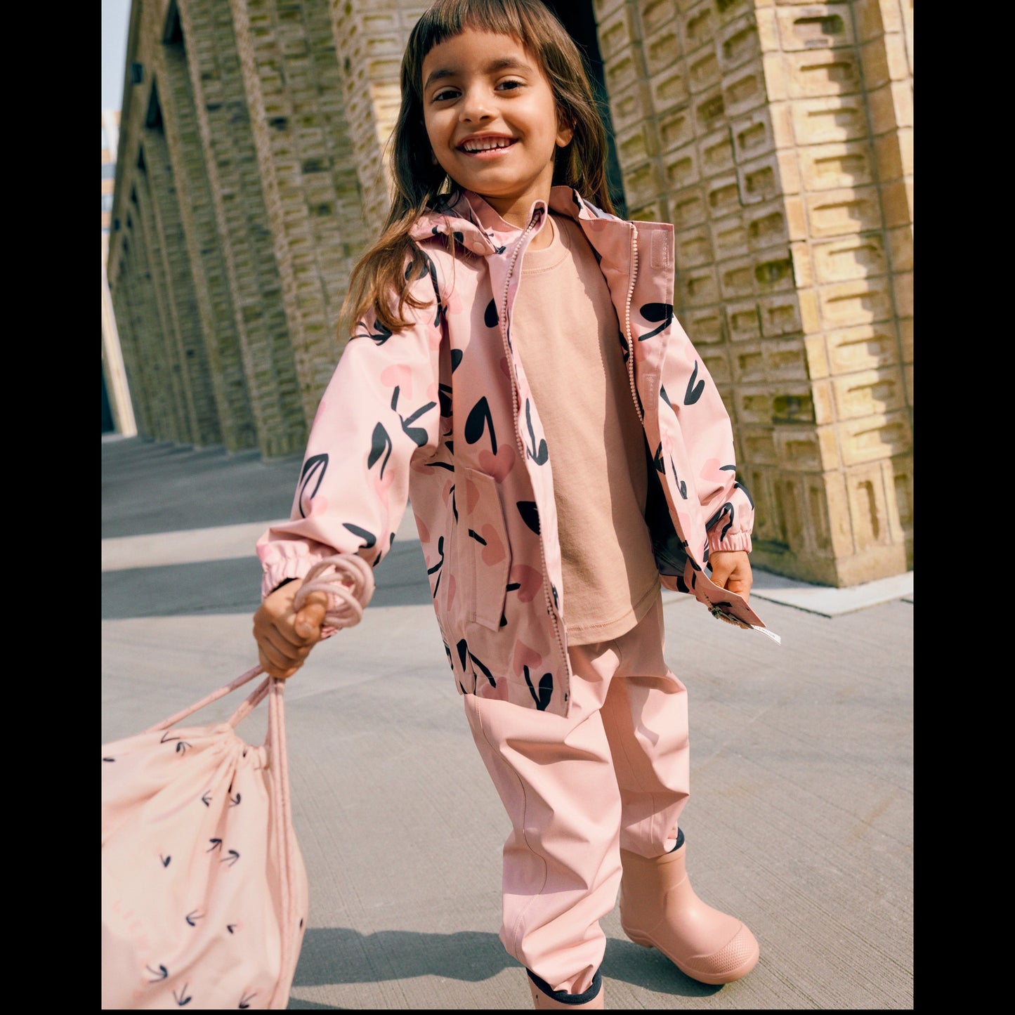 99.LW19909_2808 # Kids Waterproof Set Pedia Cherry Heart Rosey Mix