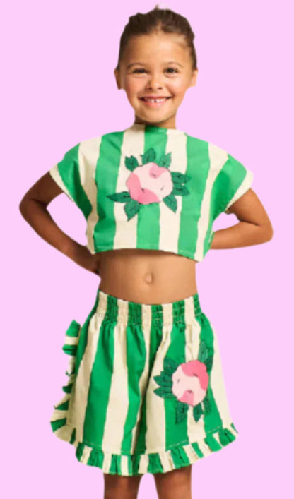 52A.25100067 # Παιδικό Σορτς Flowers Stripes