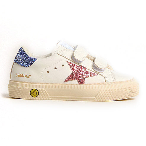 Παιδικό Αθλητικό Παπούτσι Golden Goose Ecru Pink Star & Blue Heel