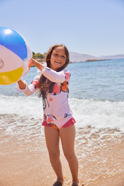 52A.KELIA-CHERRY # Παιδικό Μακρυμάνικο Μαγιώ Kelia Cherry