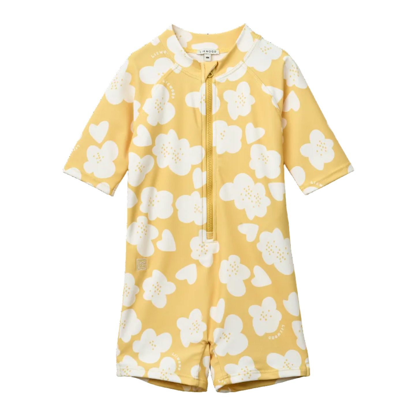 99.LW17602_2608 # Baby One-Piece Swimsuit Flower Lemon Yellow