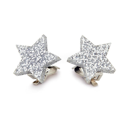 Παιδικά Σκουλαρίκια Glitter Stars Silver