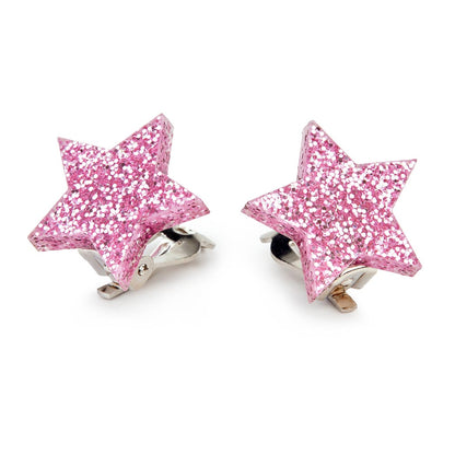 Παιδικά Σκουλαρίκια Glitter Stars Pink