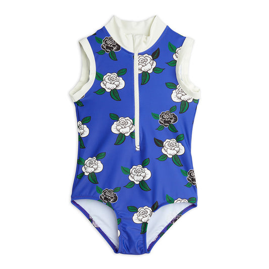 Παιδικό Ολόσωμο Μαγιώ με Φερμουάρ Blue Roses