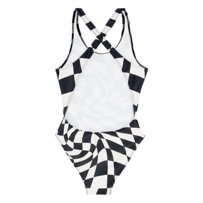 Παιδικό Ολόσωμο Μαγιώ Olivia Black Twisted Checkers