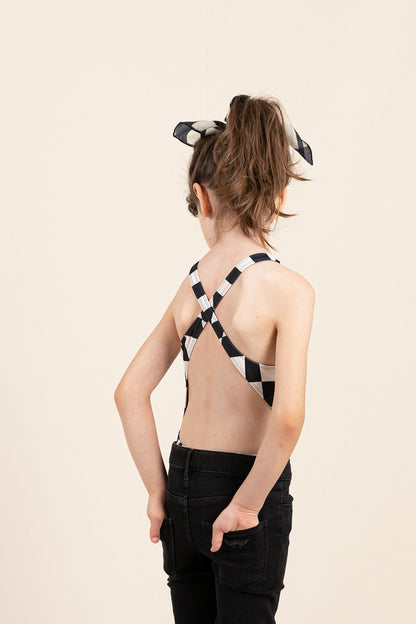 Παιδικό Ολόσωμο Μαγιώ Olivia Black Twisted Checkers