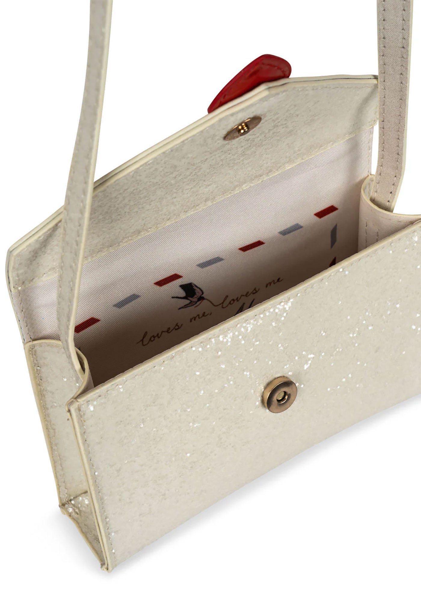 99.KS101572_CREAMGLIT # Παιδική Τσάντα Ώμου Love Letter Cream Glitter