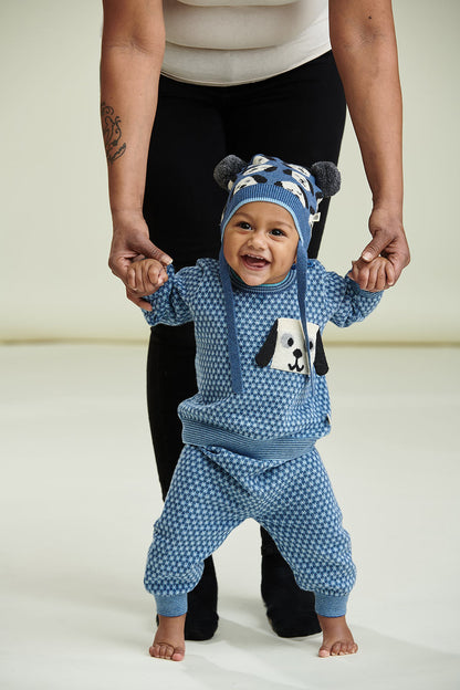 Βρεφικό Πλεκτό Παντελόνι Μπλε