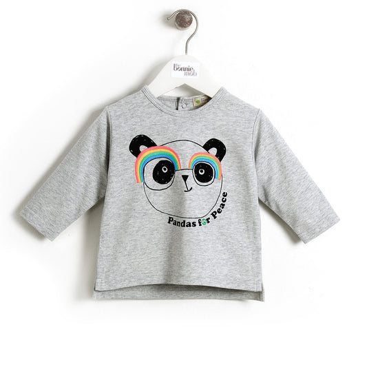 Βρεφική Μακρυμάνικη Μπλούζα Panda Grey