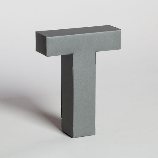 Χάρτινο Διακοσμητικό Γράμμα Τ Γκρι