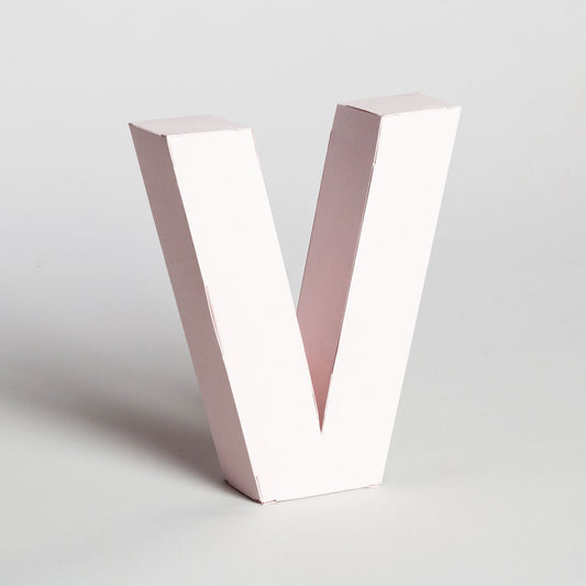 Χάρτινο Διακοσμητικό Γράμμα V Ροζ