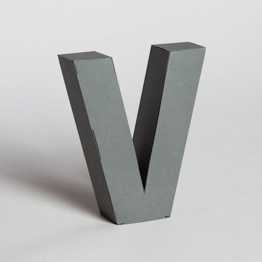 Χάρτινο Διακοσμητικό Γράμμα V Γκρι