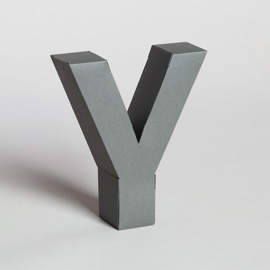 Χάρτινο Διακοσμητικό Γράμμα Y Γκρι