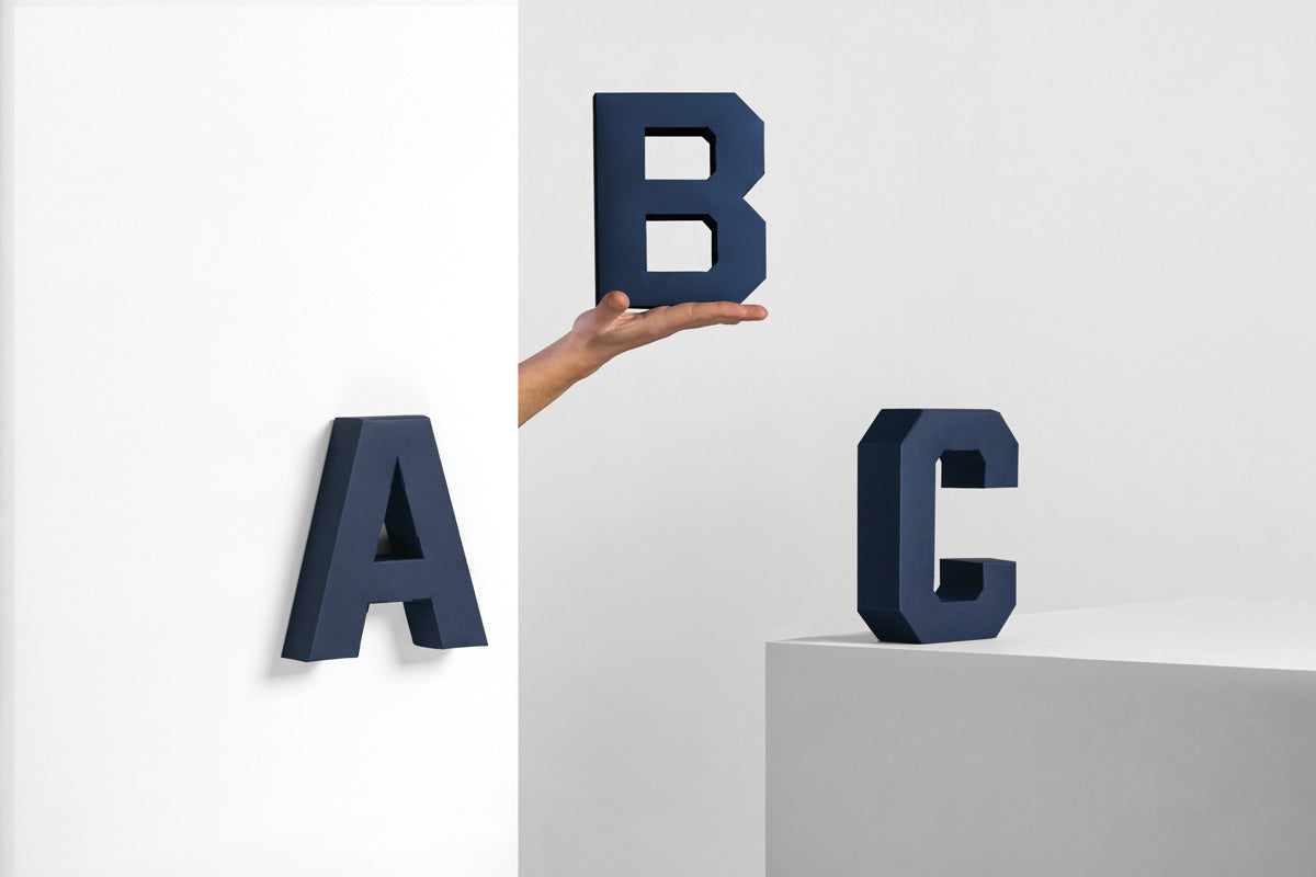 Χάρτινο Διακοσμητικό Γράμμα T Μπλε Navy