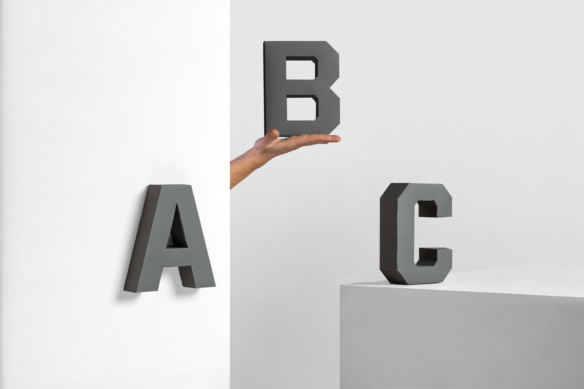 Χάρτινο Διακοσμητικό Γράμμα D Γκρι