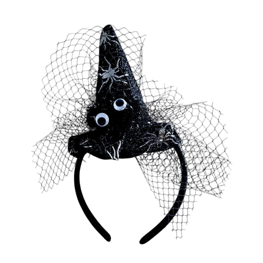 52B.HL-HEAD-WITCH-MINI # Παιδική Στέκα Μαλλιών Mini Witch Hat Googly Eyes