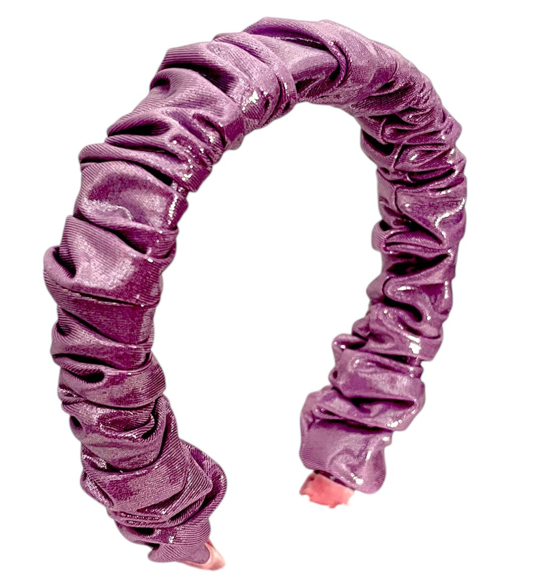 52B.JM-SCR-LAME-LILA # Kids Hairband Scrunchie Vinyl Lilac