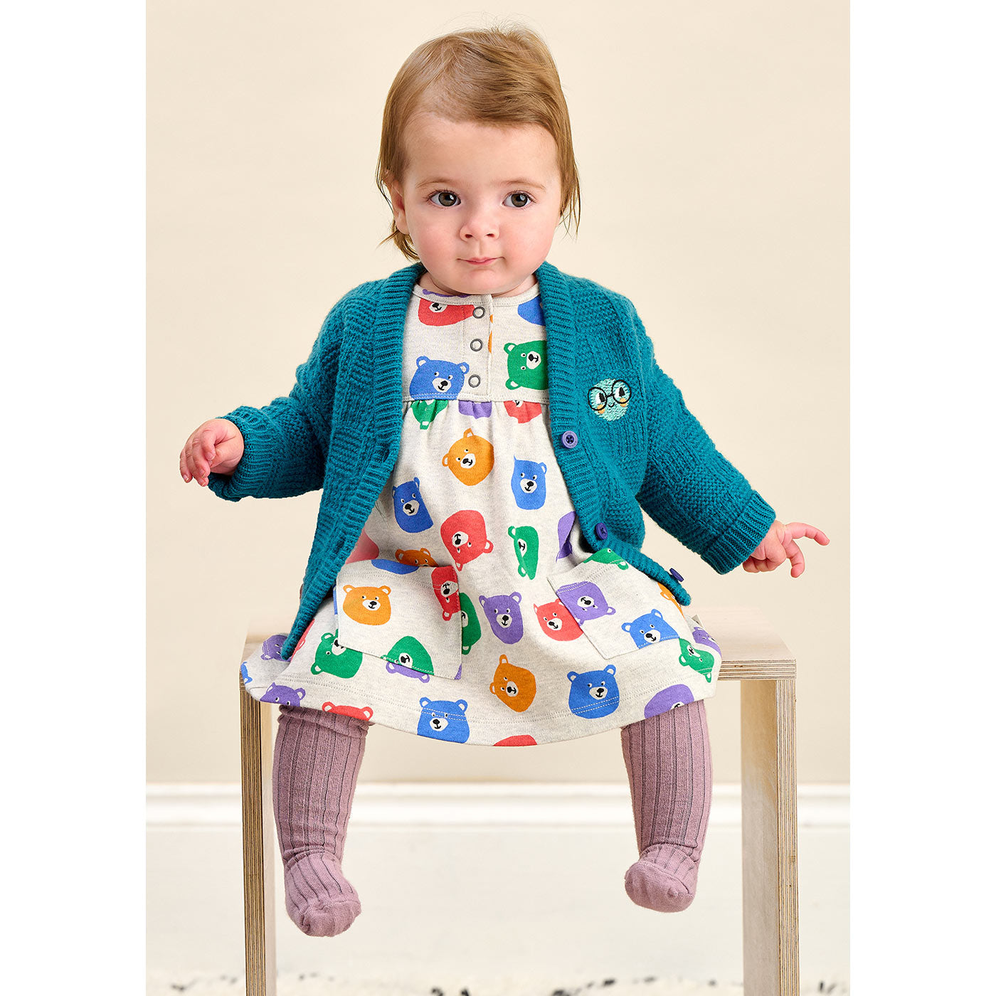 Βρεφική Πλεκτή Ζακέτα Πετρόλ