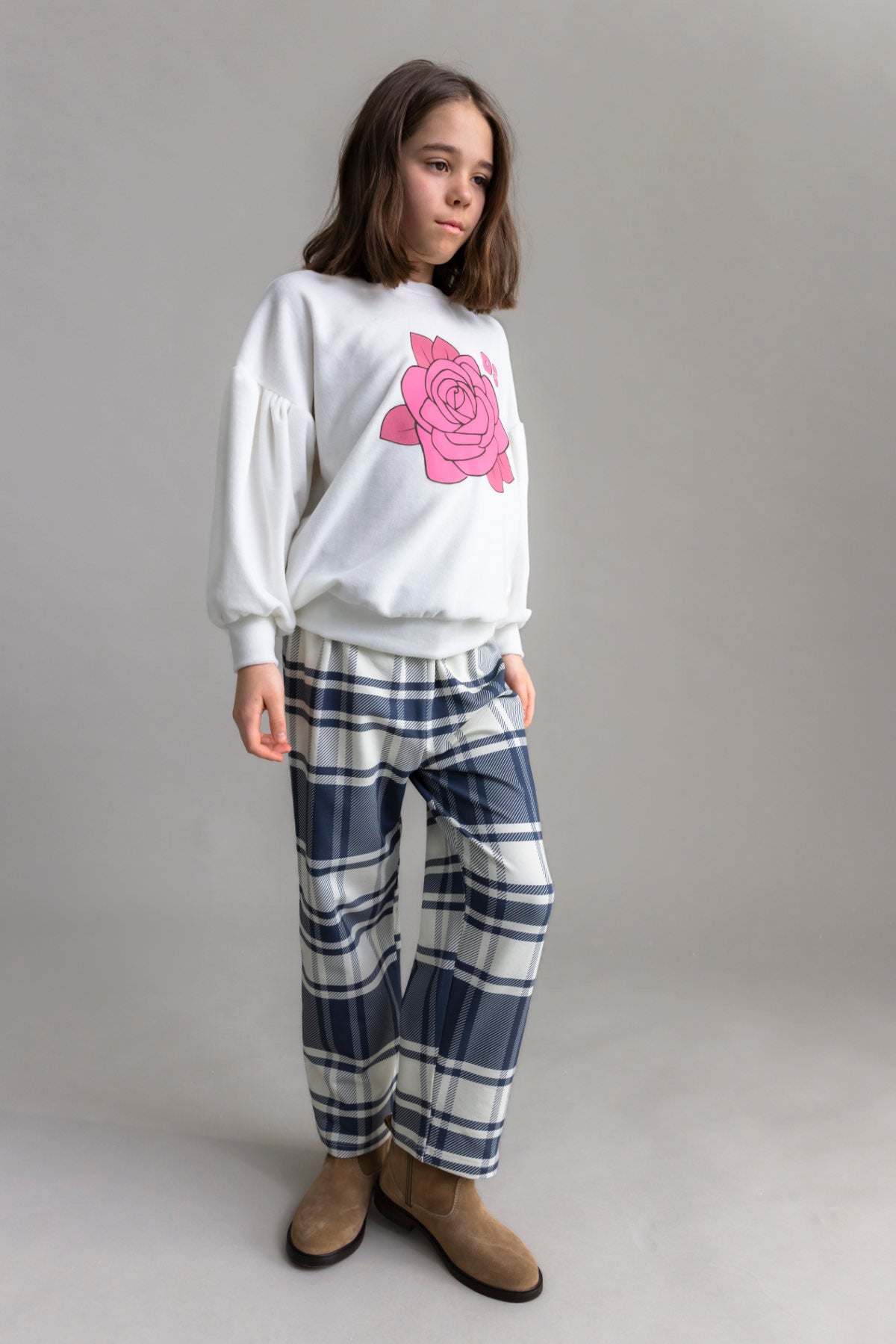 52B.ROSE VELVET _PUFF # Παιδικό Βελούδινο Φούτερ Rose Velvet