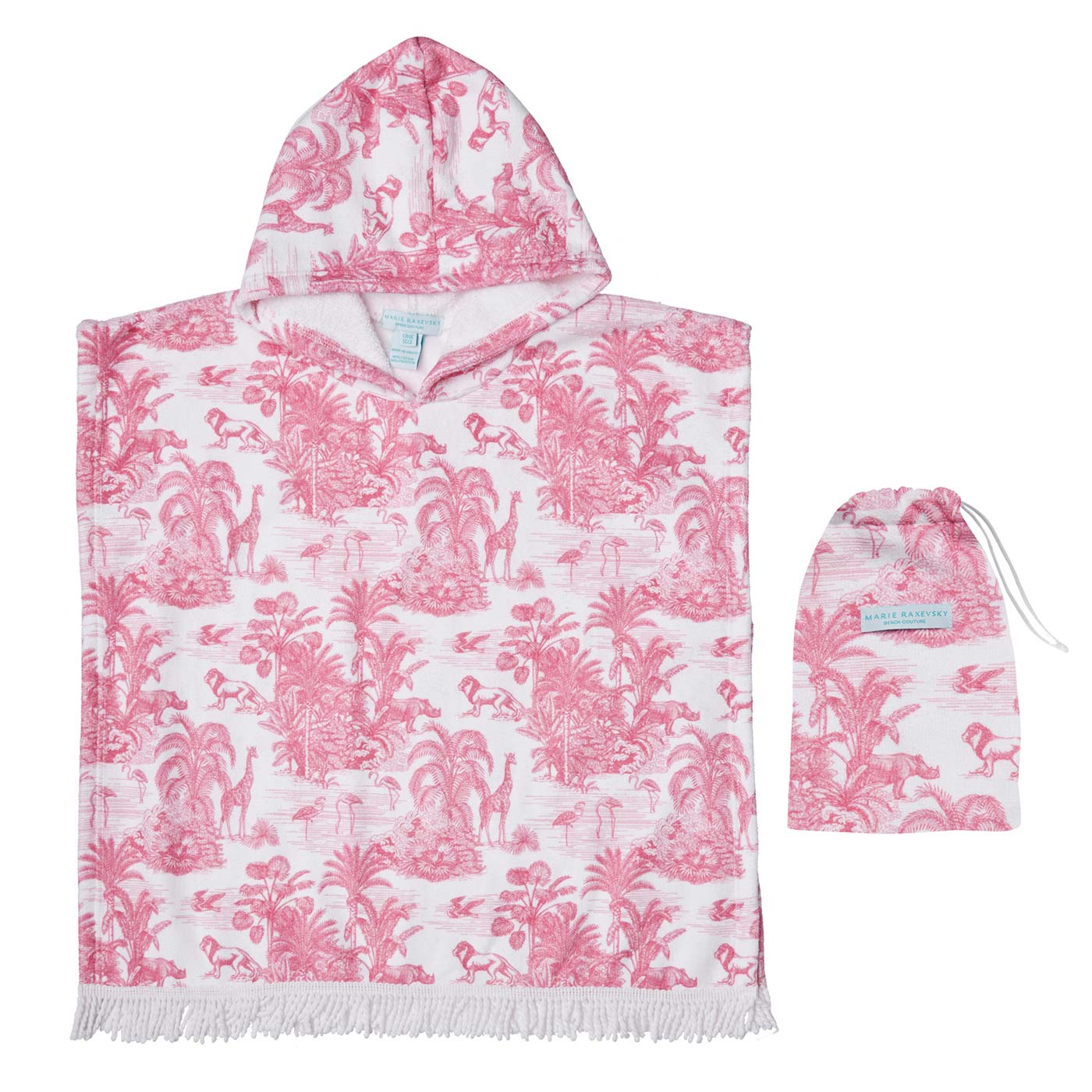 Παιδική Πετσέτα Πόντσο Jungle Pink