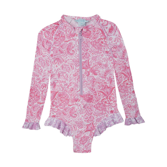 52A.S5GP100P # Βρεφικό Ολόσωμο Μακρυμάνικο Μαγιώ Paisley Pink