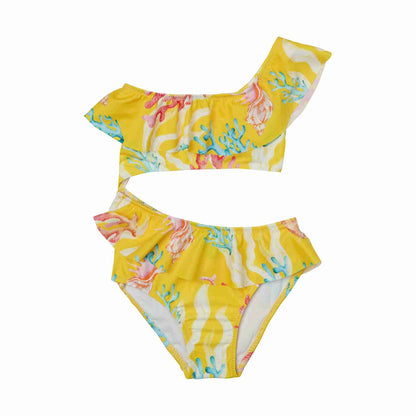 62A.S6GS204 # Kids One-Piece Swimsuit Cut Out Sunset Reef