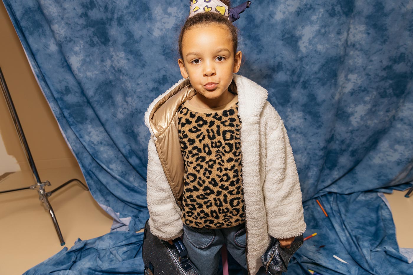 Παιδικό Φούτερ Leopard Sherpa