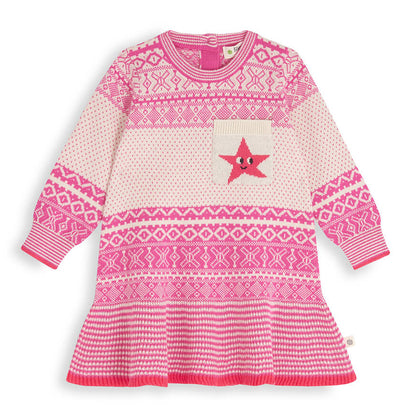 Βρεφικό Πλεκτό Φόρεμα Ροζ