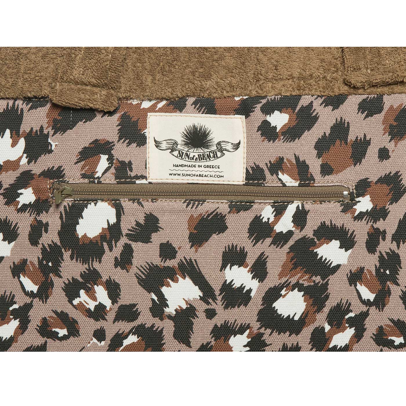 Τσάντα Παραλίας XL Moon Leopard Olive